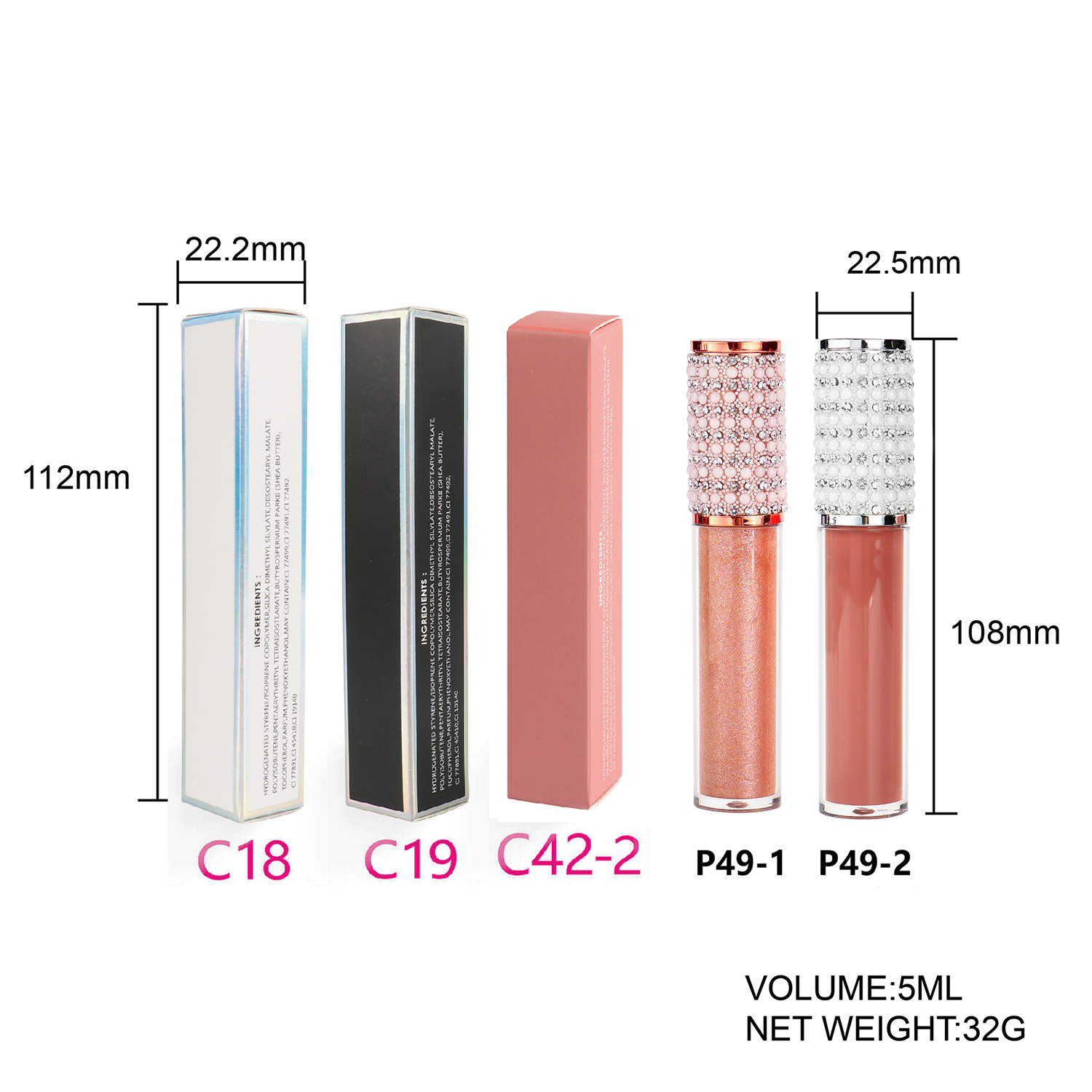 P49-1 P49-2 Lip Gloss