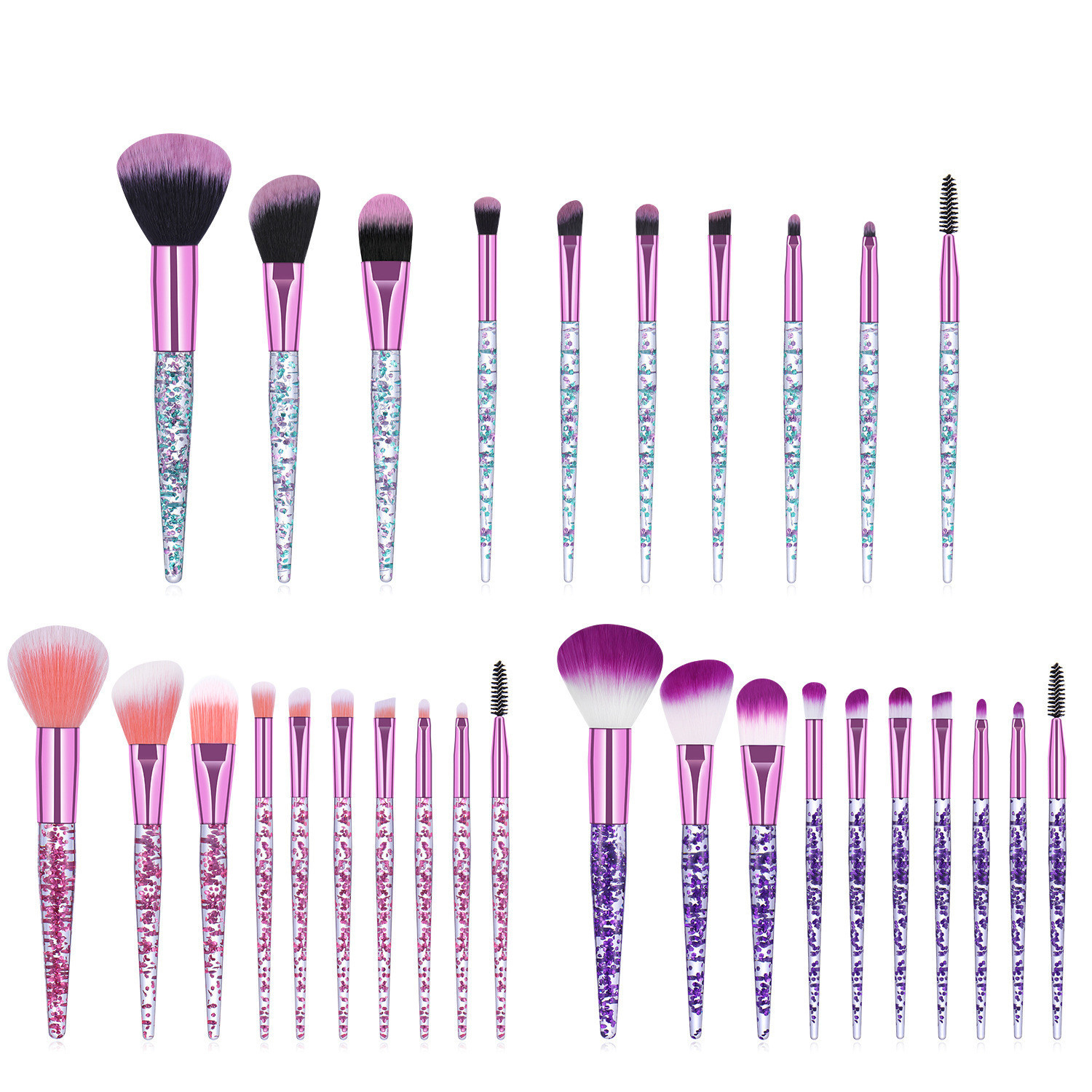 Sequin Quicksilver Makeup Brush Set