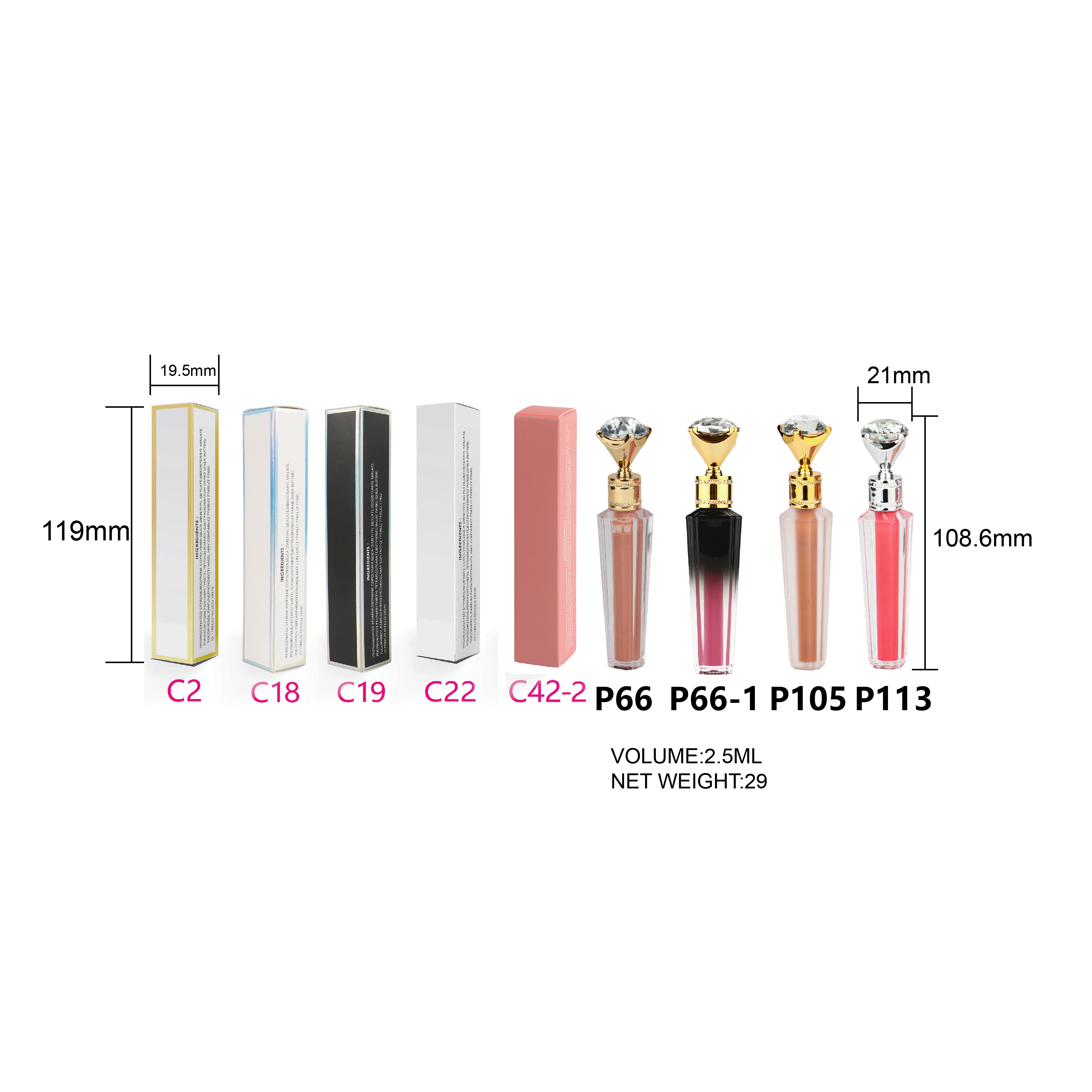 P66 P66-1 P105 P113 Lip Gloss