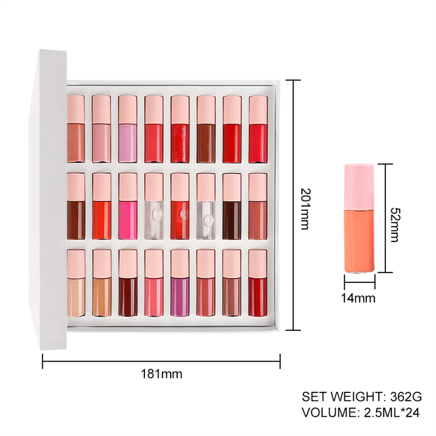 24 Shades Lip Gloss Set