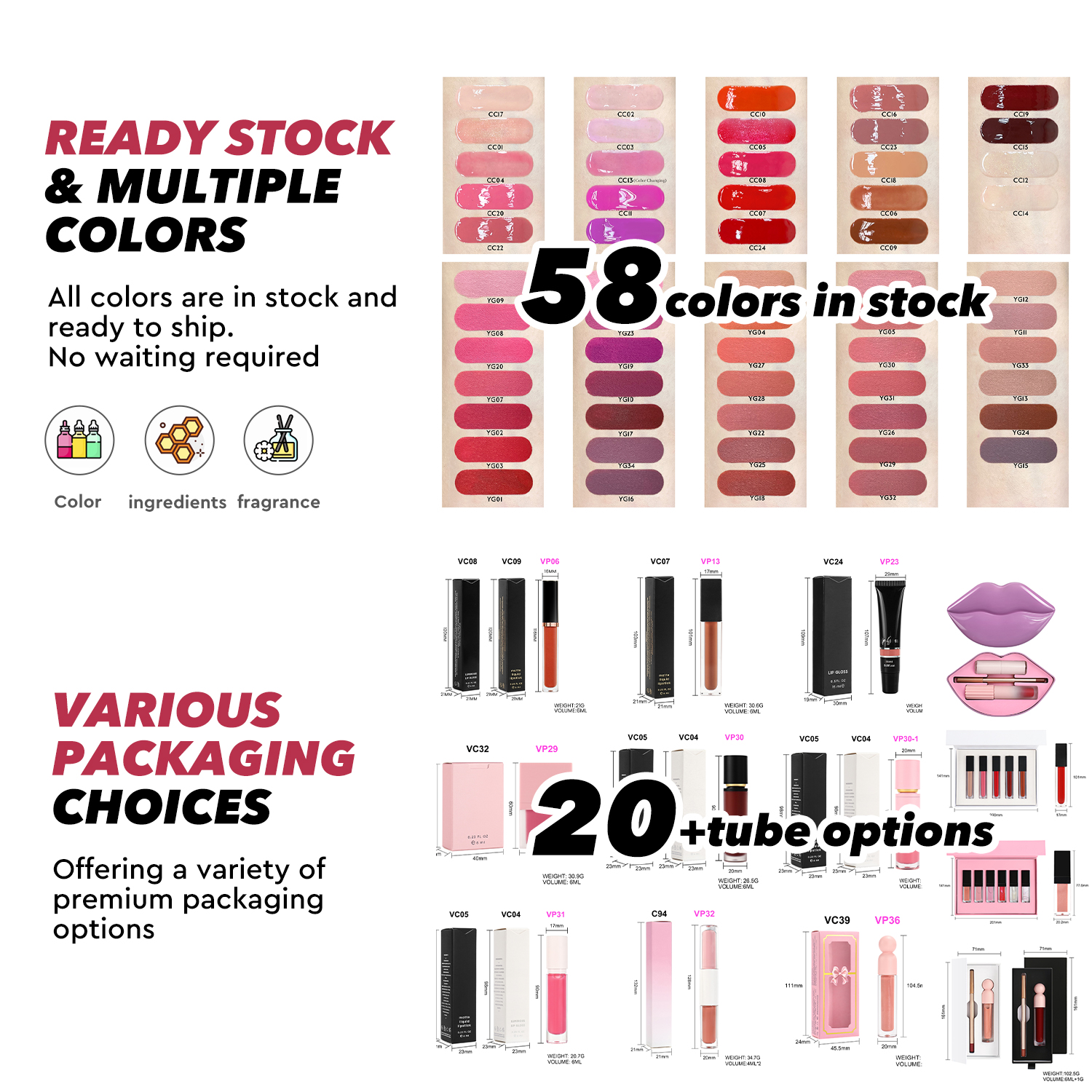 6 Shades Lip Gloss Set